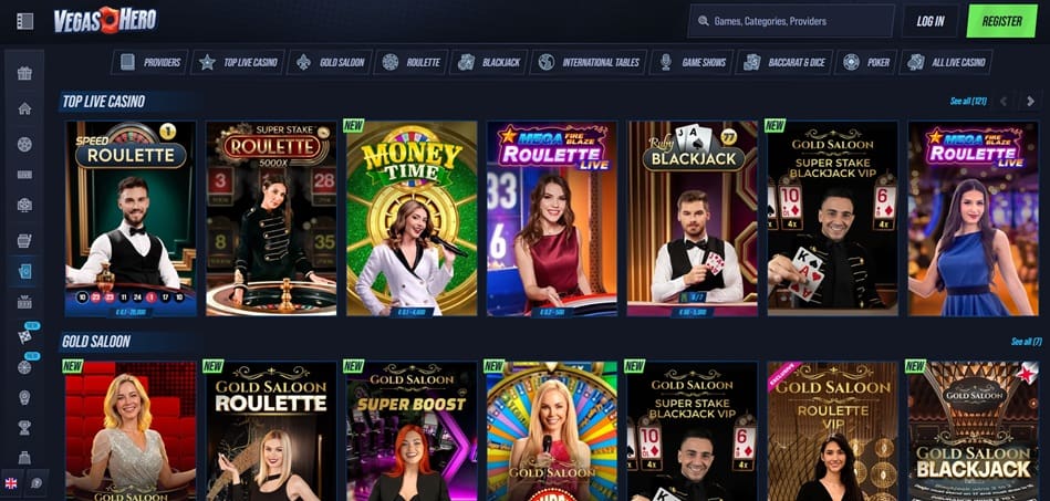 Vegas Hero Casino live casino